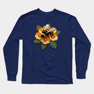 3D Bee Embroidered Patch Long Sleeve T-Shirt